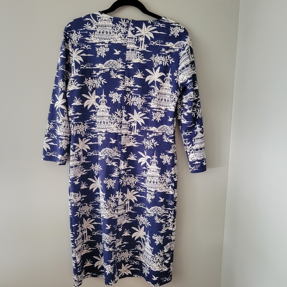 J. McLaughlin Sophia Tongsai Palm Resort Stretchy Dress. Size L - Picture 4 of 8